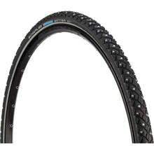 Load image into Gallery viewer, Marathon Winter Plus Bike Tire: 700 x 35c, Wire Bead, Performance Line, Winter Compound, SmartGuard, TwinSkin, 240 Steel Studs, Black/Re
